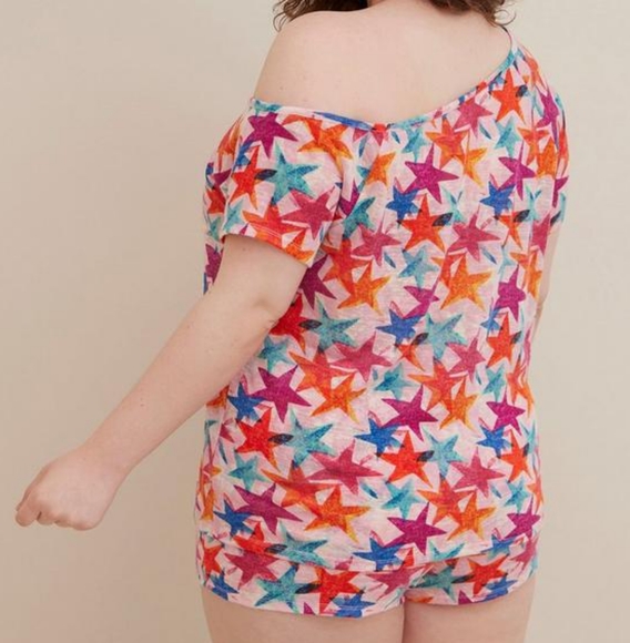 TORRID off shoulder star print pajama top 0XL - Picture 2 of 7